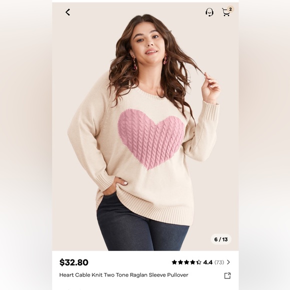 NWT, Heart lightweight sweater! - Picture 8 of 8